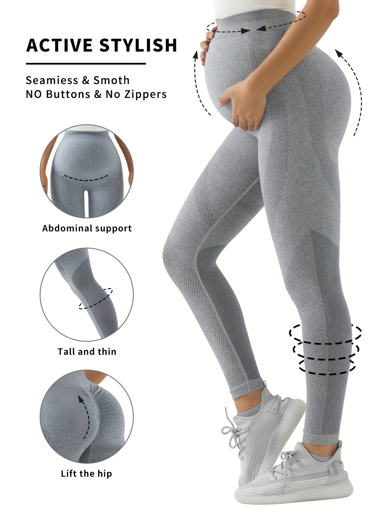 Women's Maternity Solid Comfy Yoga Sports Pants Pregnant - Temu Canada