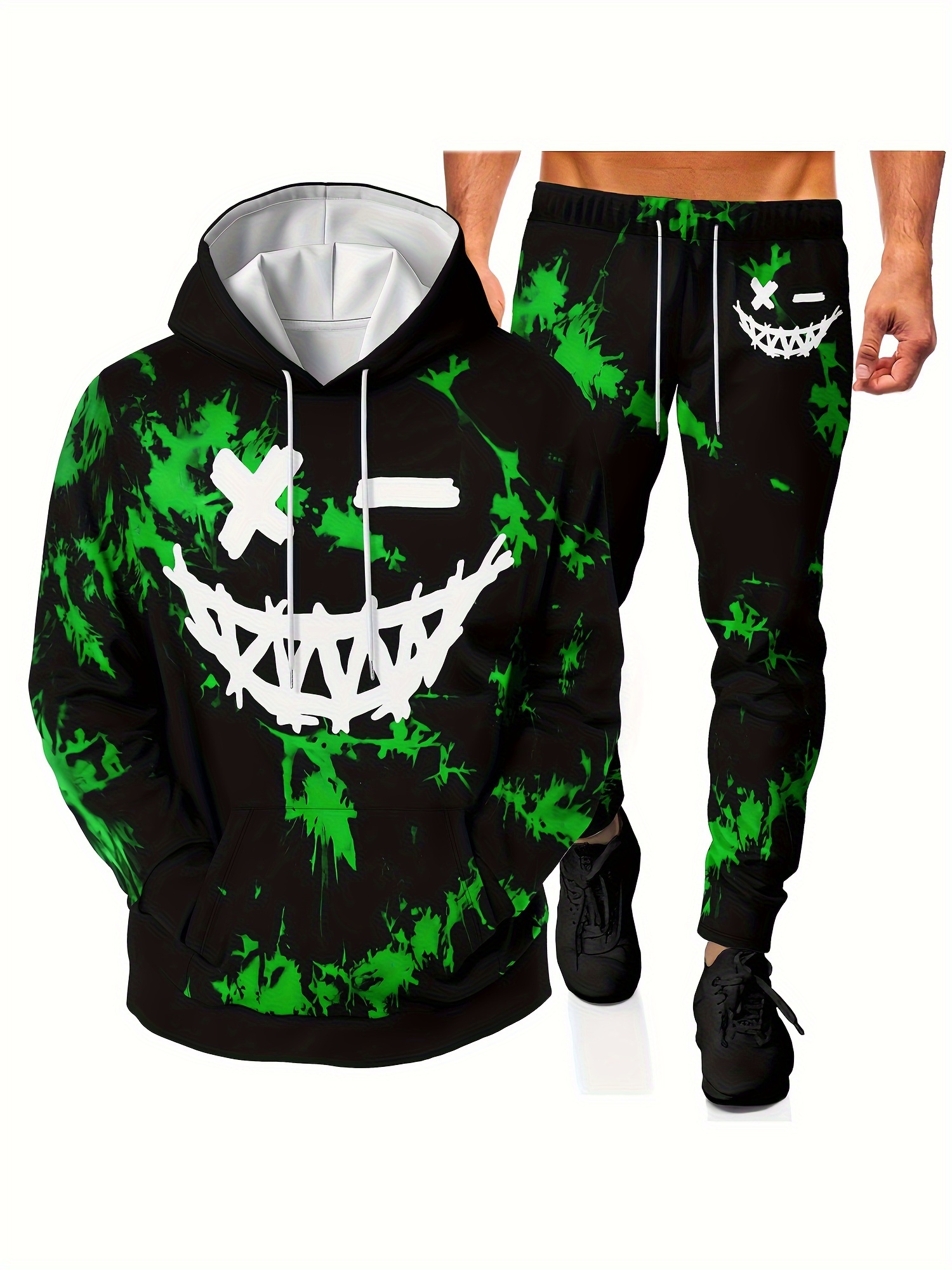 Men's Smile Face 3d Print Fashion Novelty Pajamas Loungewear - Temu  Philippines