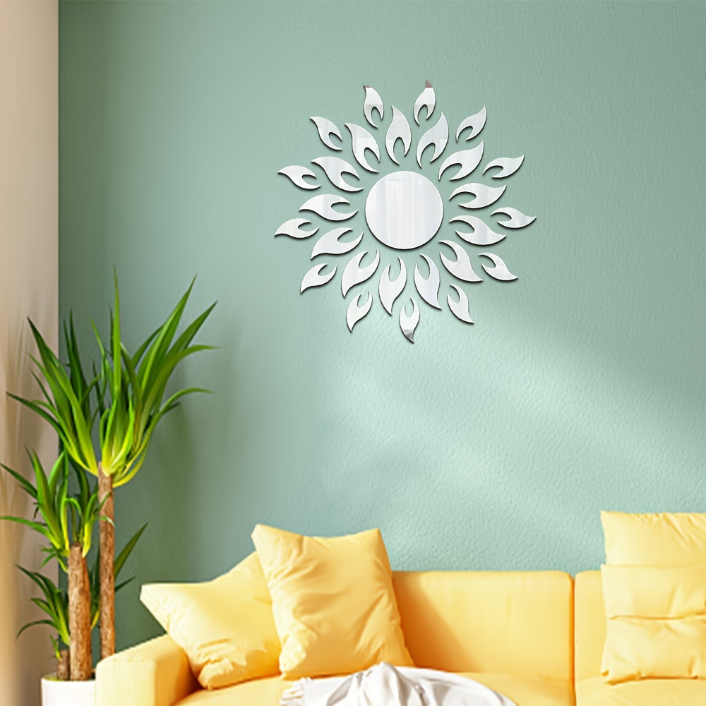 three dimensional sun flower acrylic   sticker   decoration self   wall sticker wall   tile bedroom installation diy self   double layer thickened   home details 6