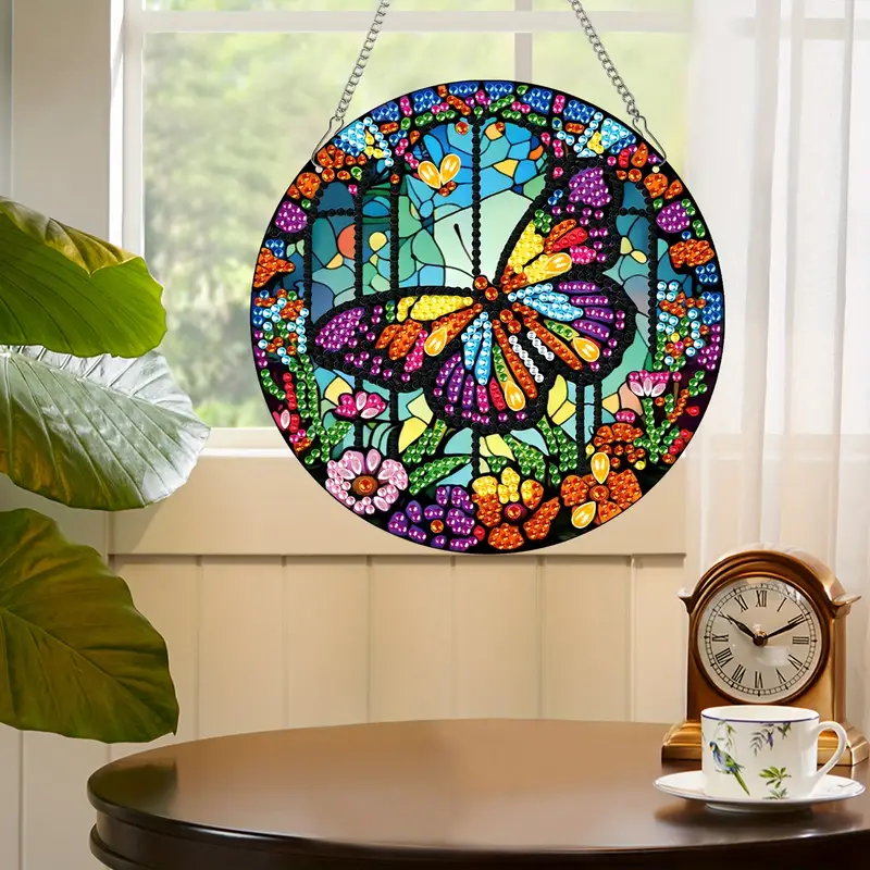 Diamond Painting Hanging, Butterfly 3D Three-dimensional Diamond Painting  Kit, Diamond Art Hanging Jewelry, Suitable For Home Wall Garden Decoration U