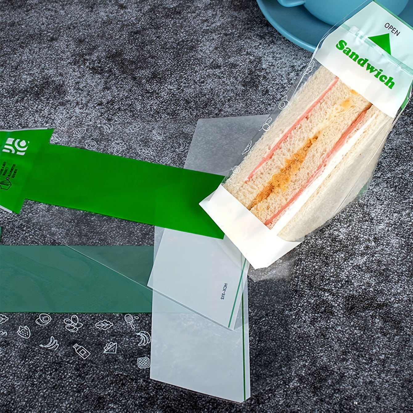 Disposable Toast Bags Cute Printed Sandwich Wrappers - Temu