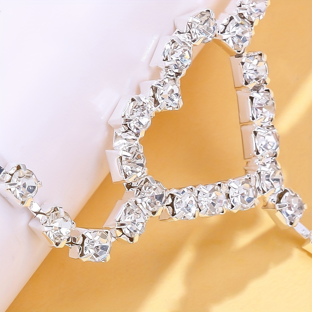 Rhinestone Hollow Heart Thong Waist Body Chain Crystal Heart