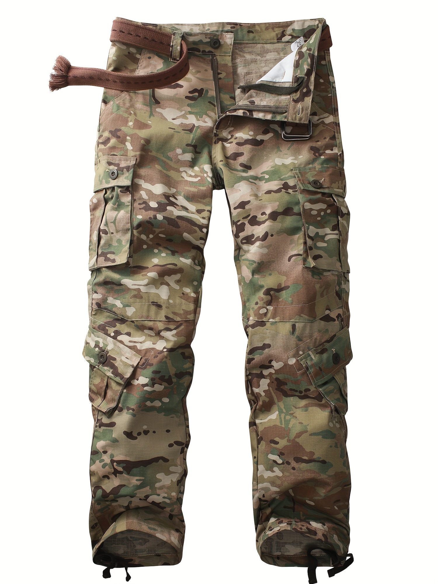 Pocket Men's Camouflage Straight Leg Cargo Pants Loose - Temu New