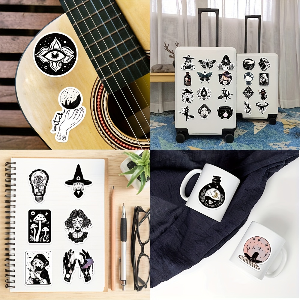 25/50 PCS Goth Stickers Pack, Vinyl Witch Stickers Skull Stickers, Laptop,  Water Bottel, Guitar Decoration, Waterproof Decal Sticker for Adults Teens