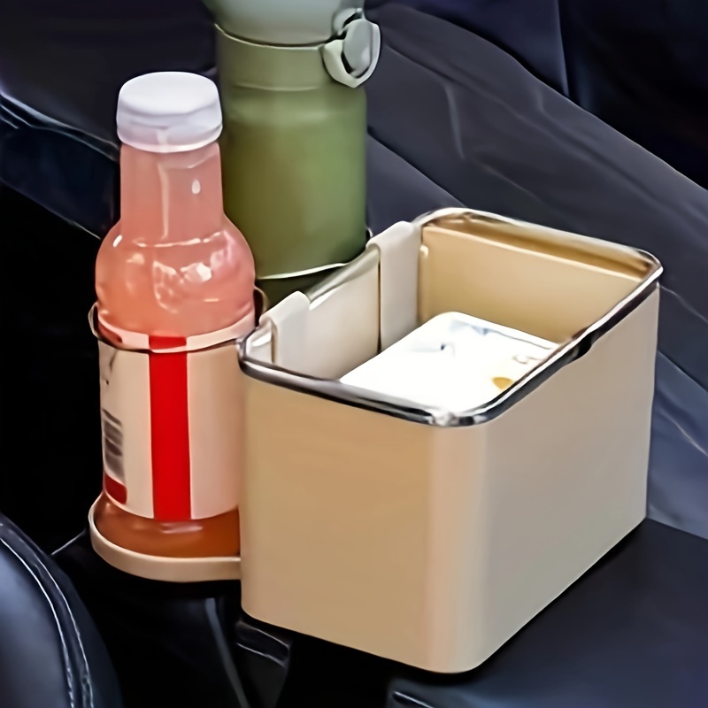 Auto-Taschentuchbox, Multifunktions-Getränkehalter, Armlehnenbox,  Aufbewahrungsbox (beige)