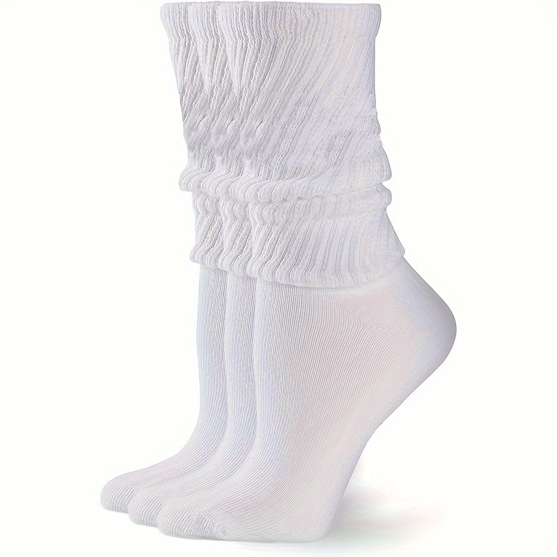 Women Long Tall Loose Stacked Thick Cotton Socks,Black-1 Pairs