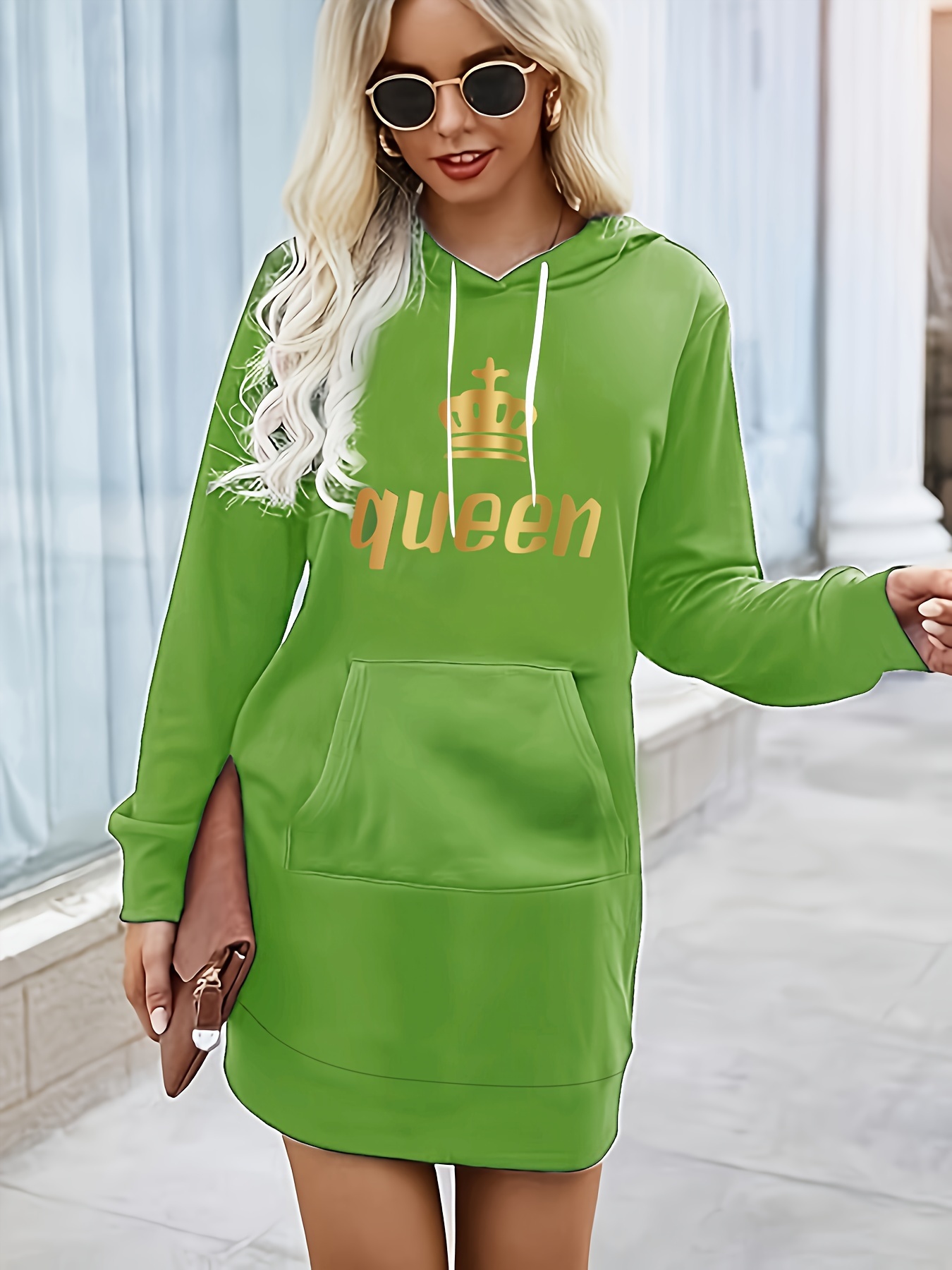 Neon green hot sale hoodie dress