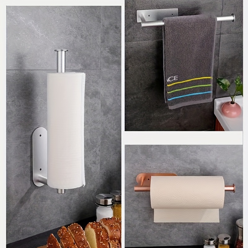 Carbon Steel Paper Towel Holder No Punch Paper Towel Holder - Temu