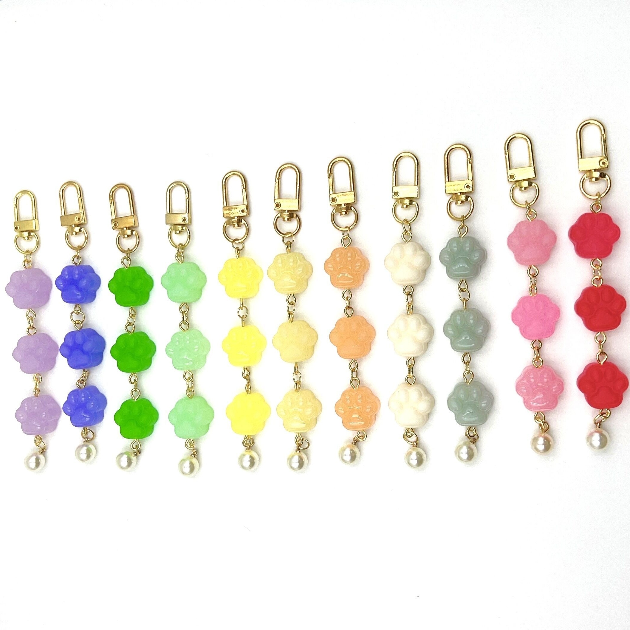 Cute Cat Paw Mini Keychain Resin Accessory for Women