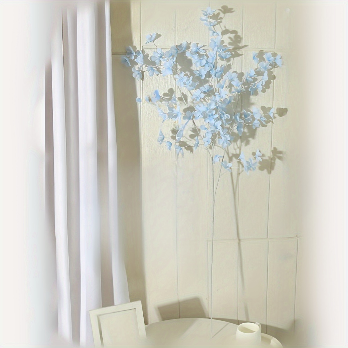 1pc Long Branch Light Blue, Party Decoration, Holiday Decoration, Courtyard Decoration, Flower Arrangement Additions, Artificial Flowers