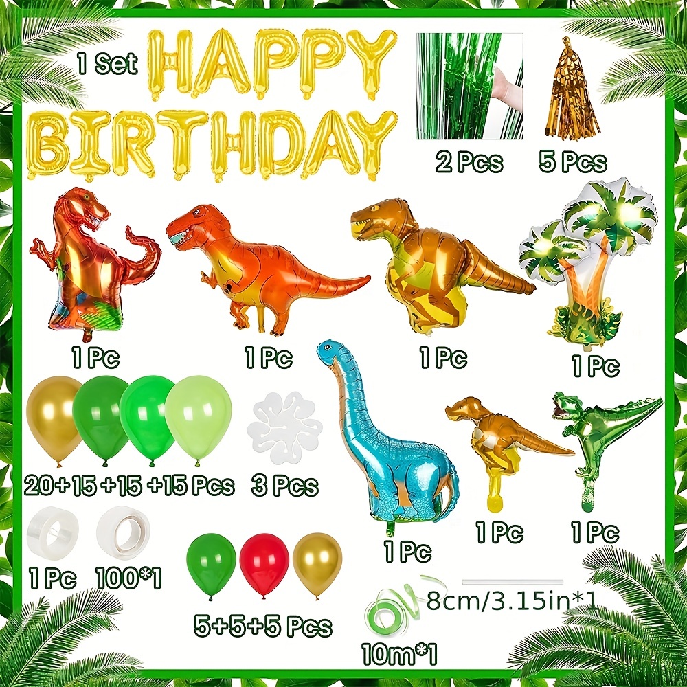 113 Pezzi Set Palloncini A Tema Dinosauro Verde Set - Temu Italy