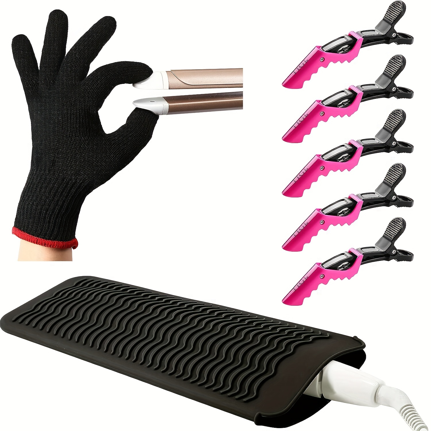  Heat Resistant Mat for Hot Styling Tools, Large Silicone Flat  Iron Mat for Hair Straightener, Travel Anti Heat Pad for Curling Wand, Hair  Tools Appliances (Black) : Beauty & Personal