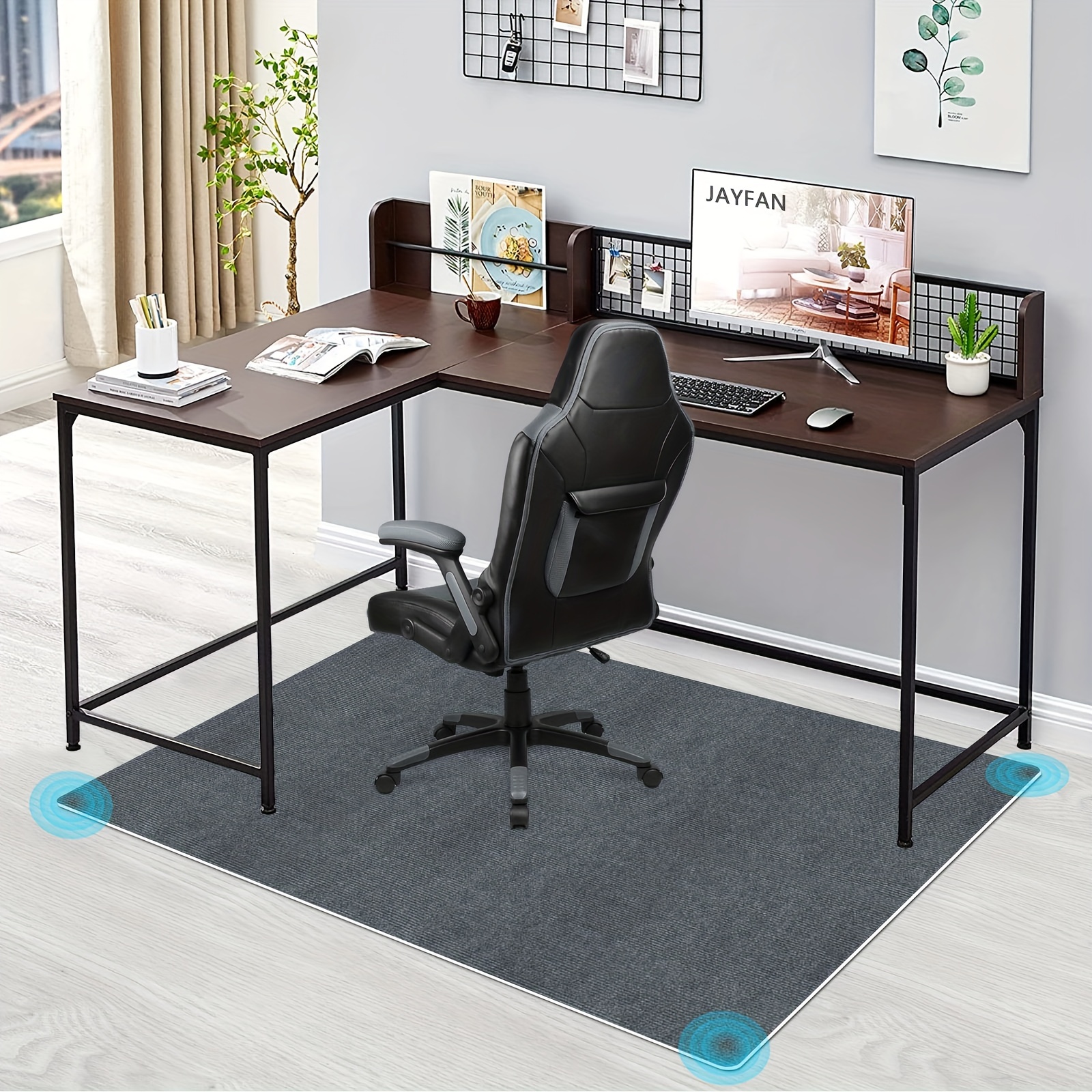 Tapis de chaise de bureau pour protecteur de plancher en bois tapis de  chaise roulante tapis de sol rond tapis antidérapant tapis de sol protéger