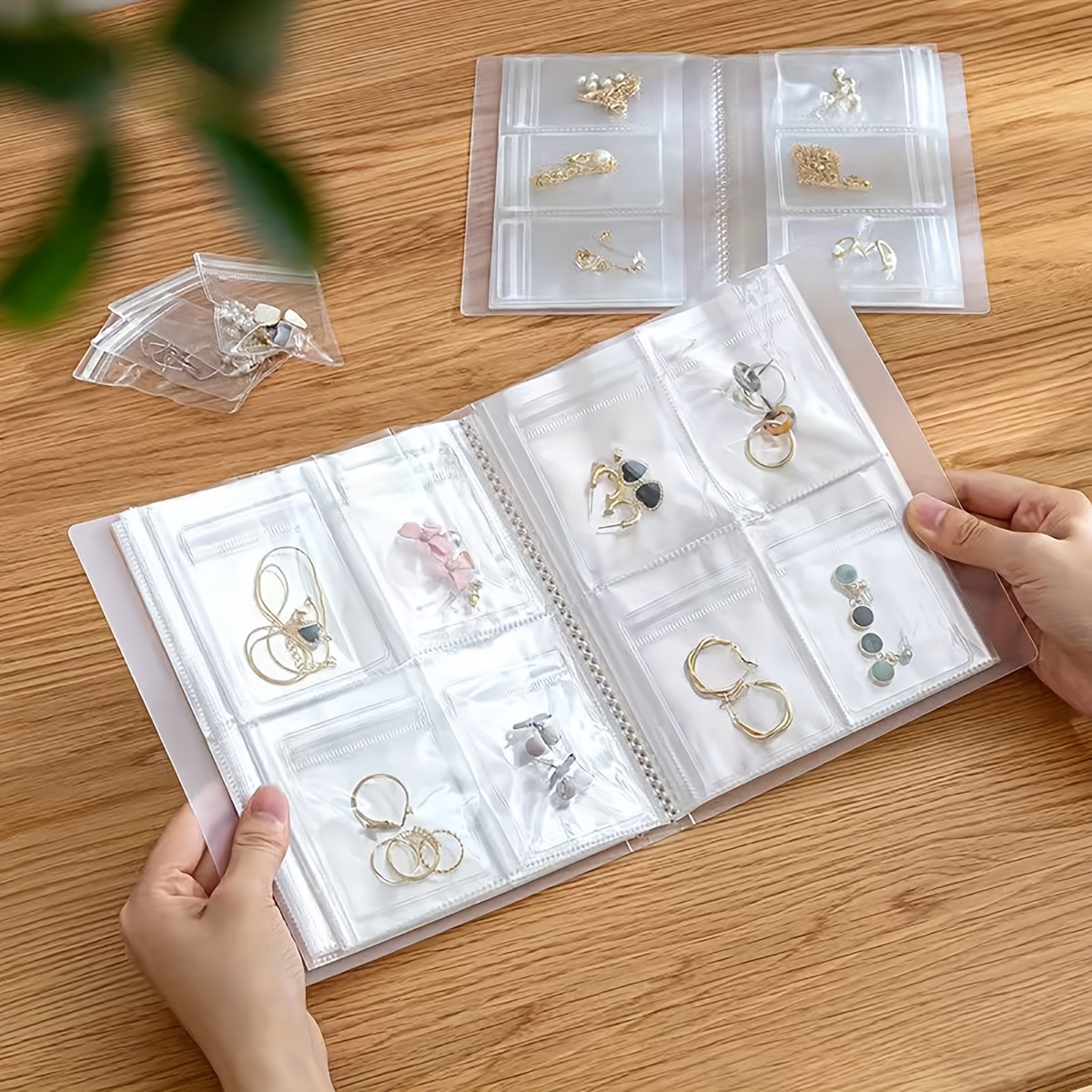 Portable Pvc Transparent Jewelry Storage Book Dustproof - Temu