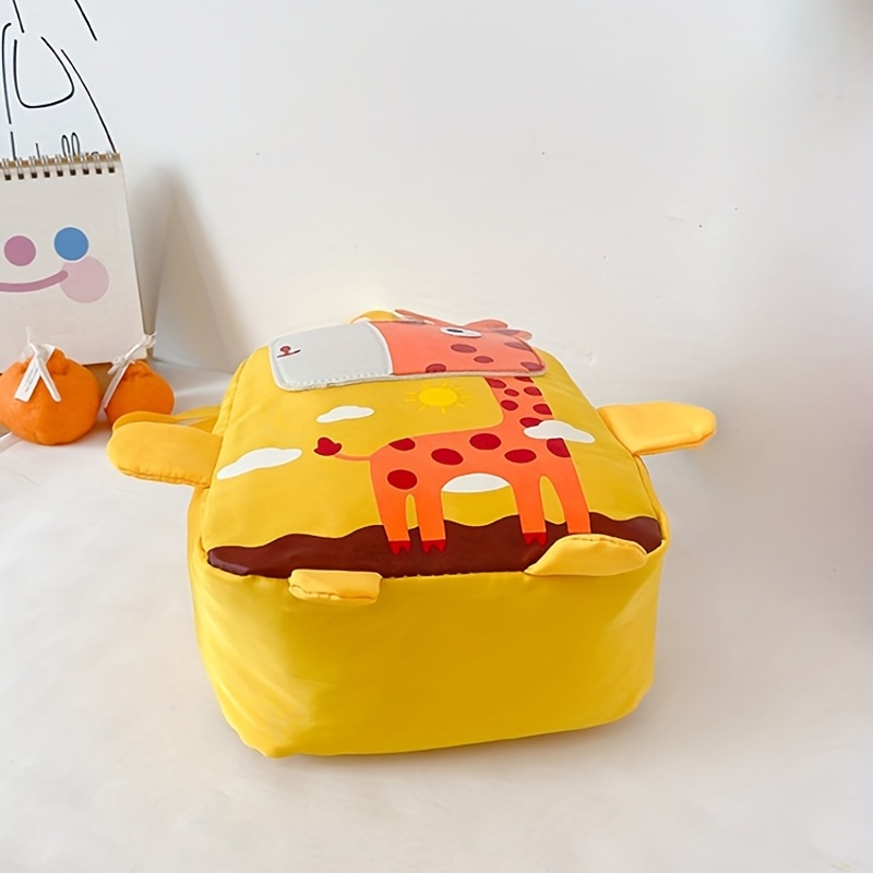 Kids Giraffe Patch Decor Backpack with Anti-lost Rope