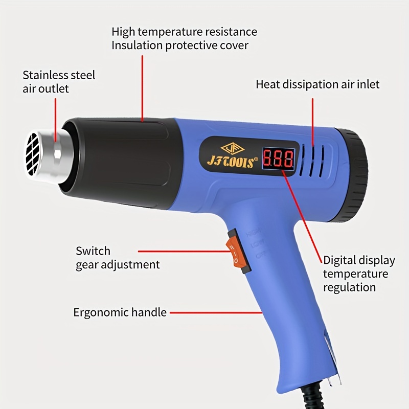 Mini Heat Gun for Crafts, 300W, Ergonomic Lightweight Hot Air Gun