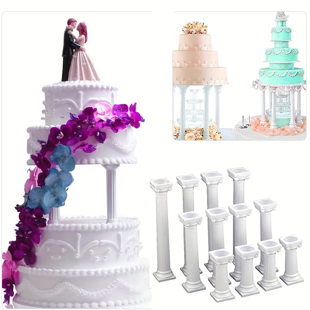 

4pcs, Vintage Roman Column Cake Tiered Stands - Support Stand For Multilayered Wedding And Party Decorations