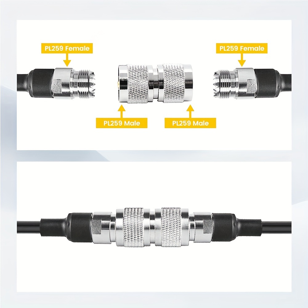 2 Pièces) Adaptateur Uhf Mini Uhf Mâle Vers Uhf Femelle - Temu France