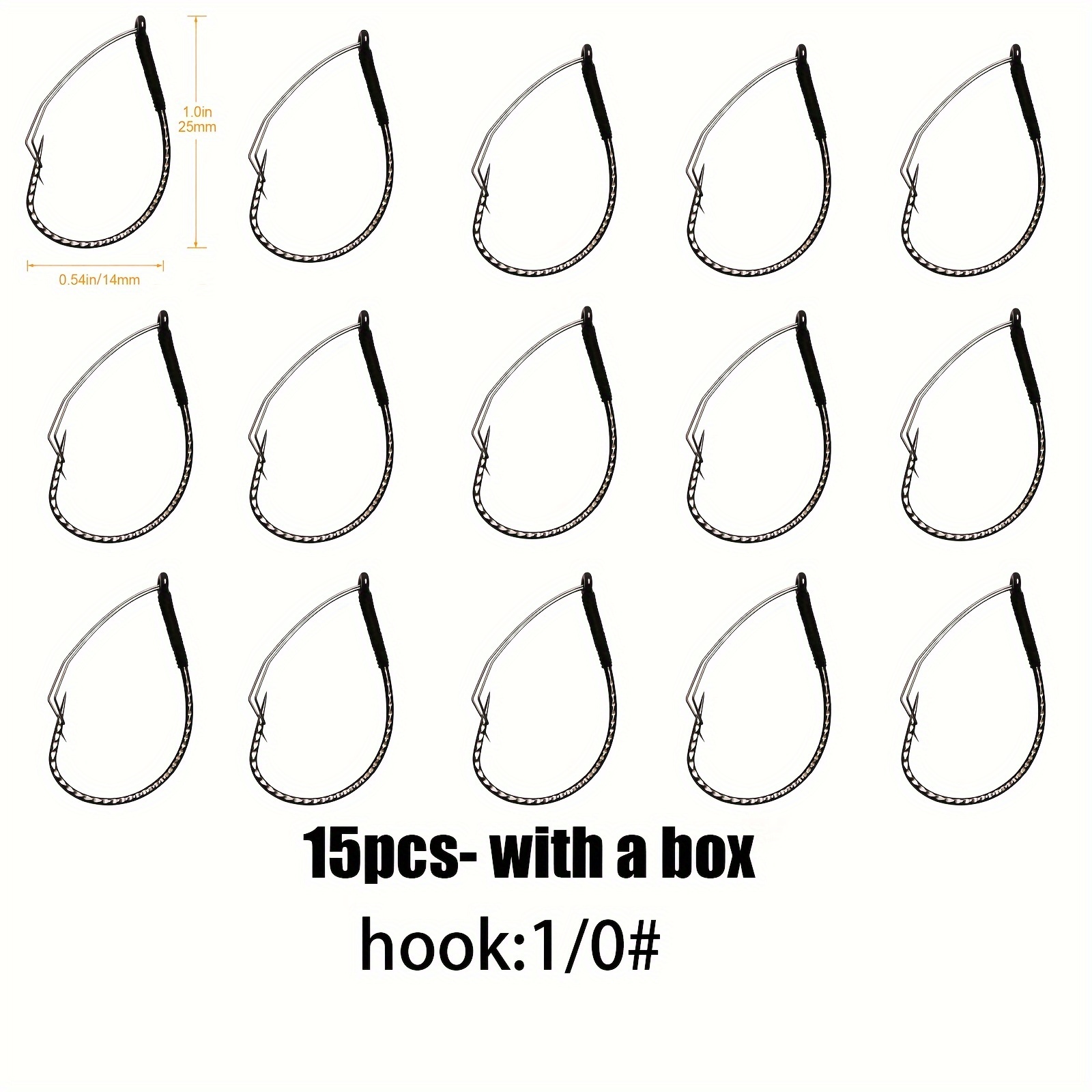  Dovesun 30PCS Weedless Hooks Wacky Rig Hooks Worm Fishing  Hooks For Bass Fishing Sizes1/0 Wide Gap Wacky Hooks For Noke Rig No Sinker  Rig Wacky Rig