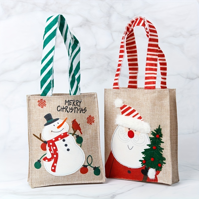 1pc Christmas Apple Bag, Santa style apple bag with bell,Kids Gift