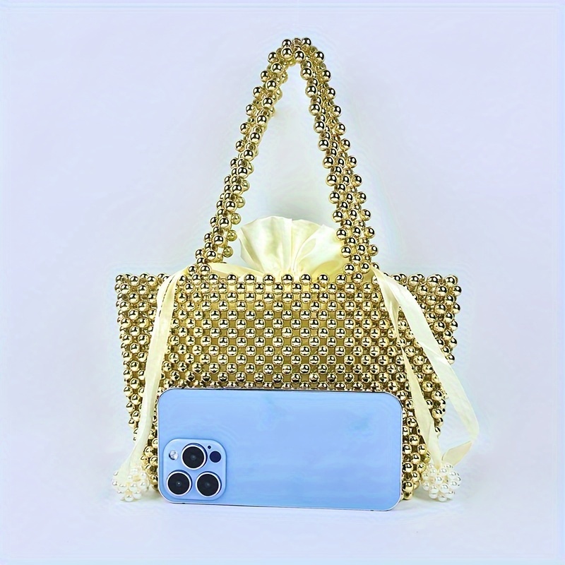 Pearl beaded tote discount bag