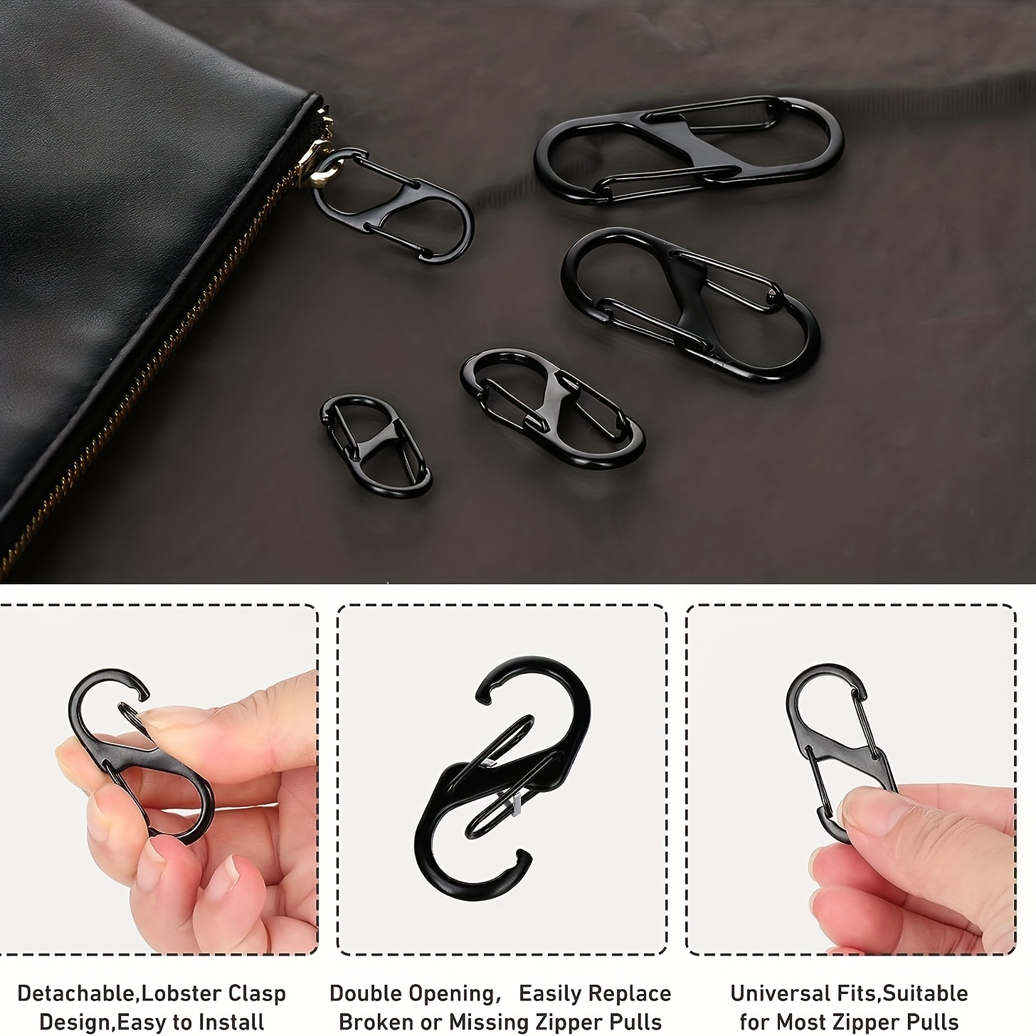 Zipper Clips Anti Theft, 5 Pcs Zipper Pull Locks For Backpacks