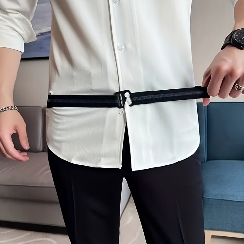 Black Shirt Stay Belt for Men Women Keep Shirt Tucked In Adjustable Elastic  Non-slip Wrinkle