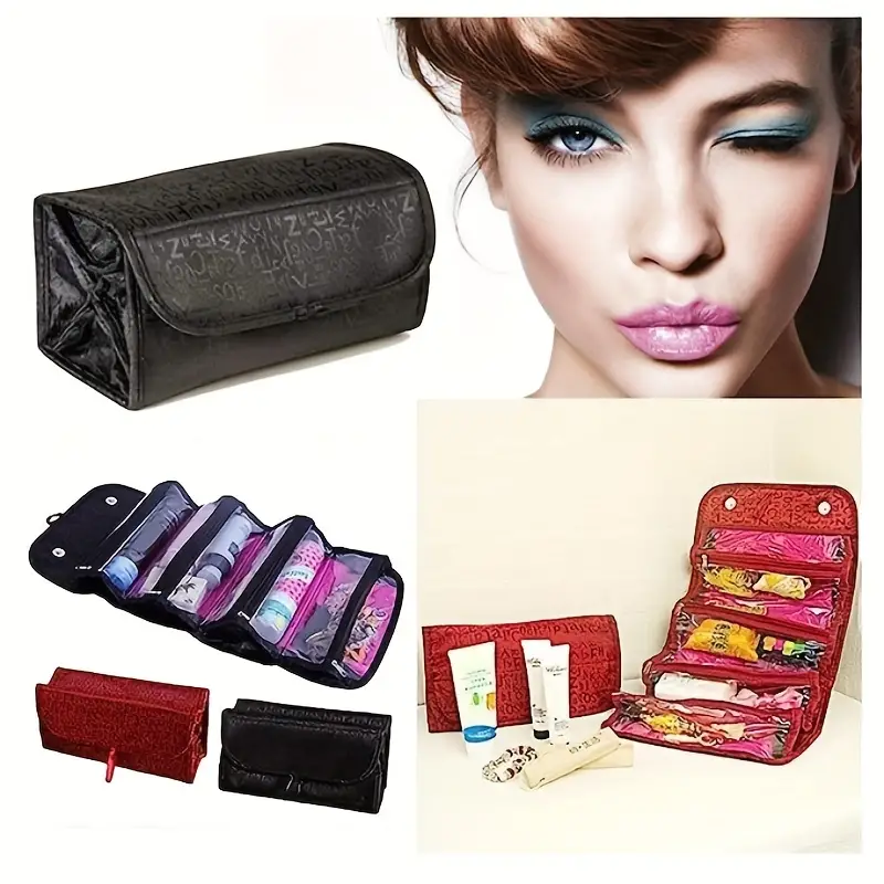 Makeup Pouches for Women, Roll Up Makeup Hanging Bag