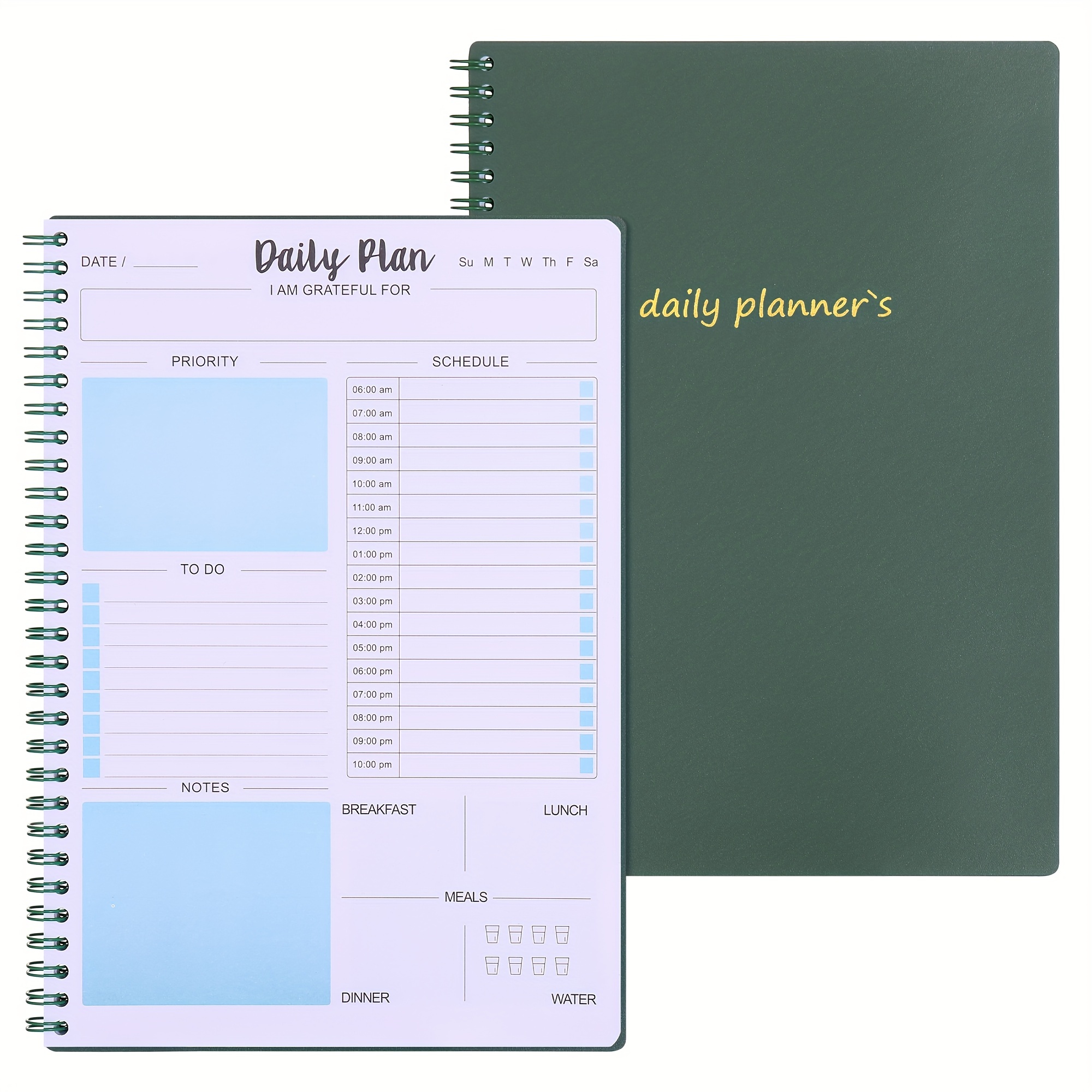  Daily Planner Undated Hardcover Notebook, Regolden