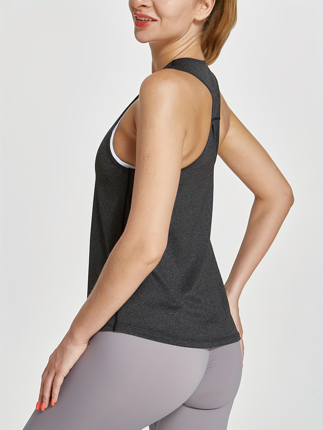 4pcs Women's Quick-Dry Workout Tank Tops - Sleeveless Racerback Yoga Tops with Medium Stretch, Round Neck Activewear for Gym, Training & Casual Wear, 4 Solid Colors (Pink/Black/Dark Grey/Light Teal), Workout Clothes, Gym Apparel, Sleeveless Design, Durable Sportswear