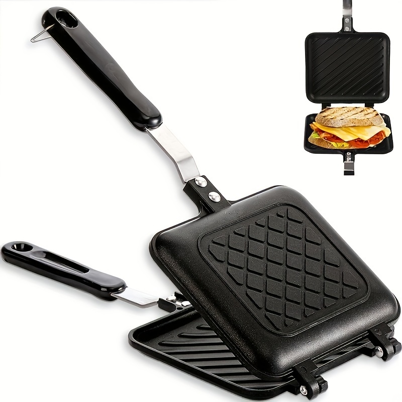

1pc Non-stick Sandwich And Waffle Baking Mold - Double-sided Grilling Pan For Breakfast And Desserts - Easy To Clean And Use - Perfect For Home Cooking And Baking
