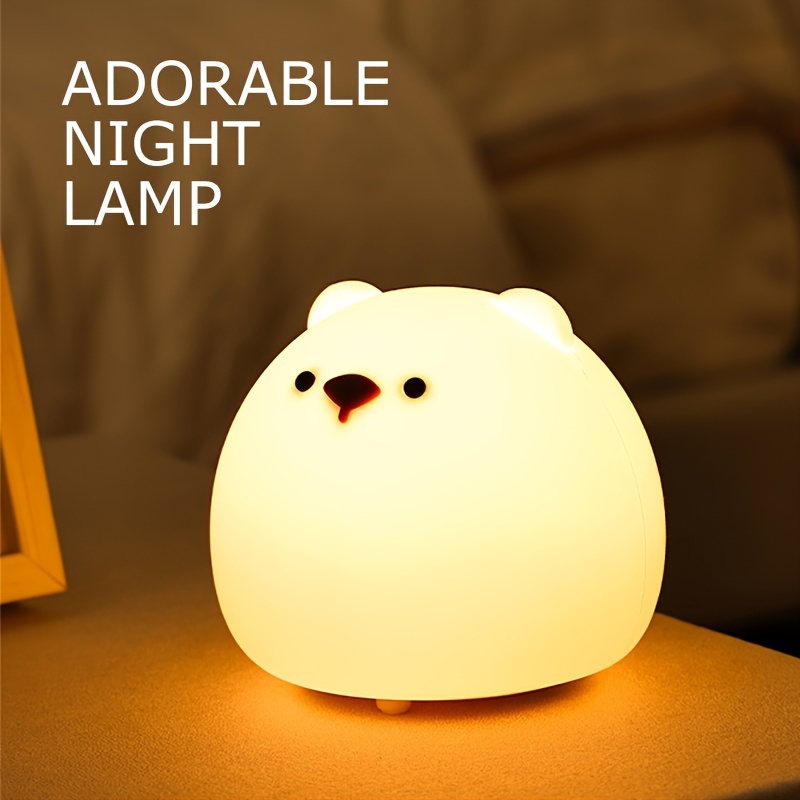 rechargeable silicone bear night light