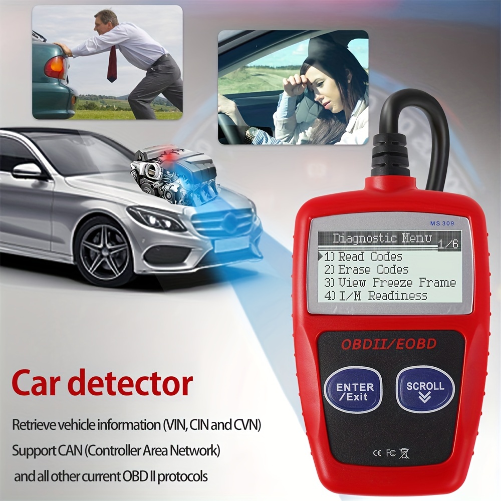 Car Scanner V309 OBD2-OBDII Diagnostic Tool Engine Fault Code Reader  Scan-Tester Kits For All OBDII Protocol Cars 