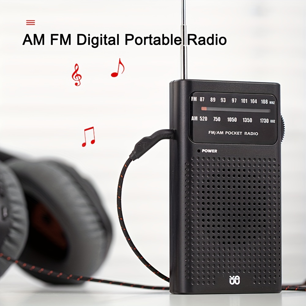 Radio portable AM/FM, avec prise casque, meilleure réception, à piles 