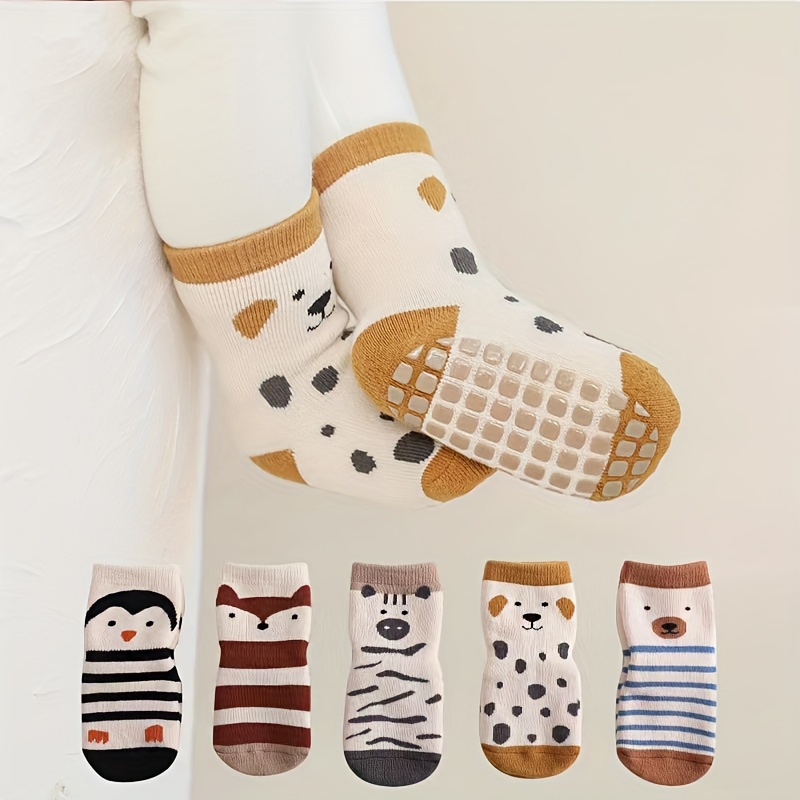 Baby Girl's Non slip Socks Cute Animal Pattern Cotton Blend - Temu New  Zealand
