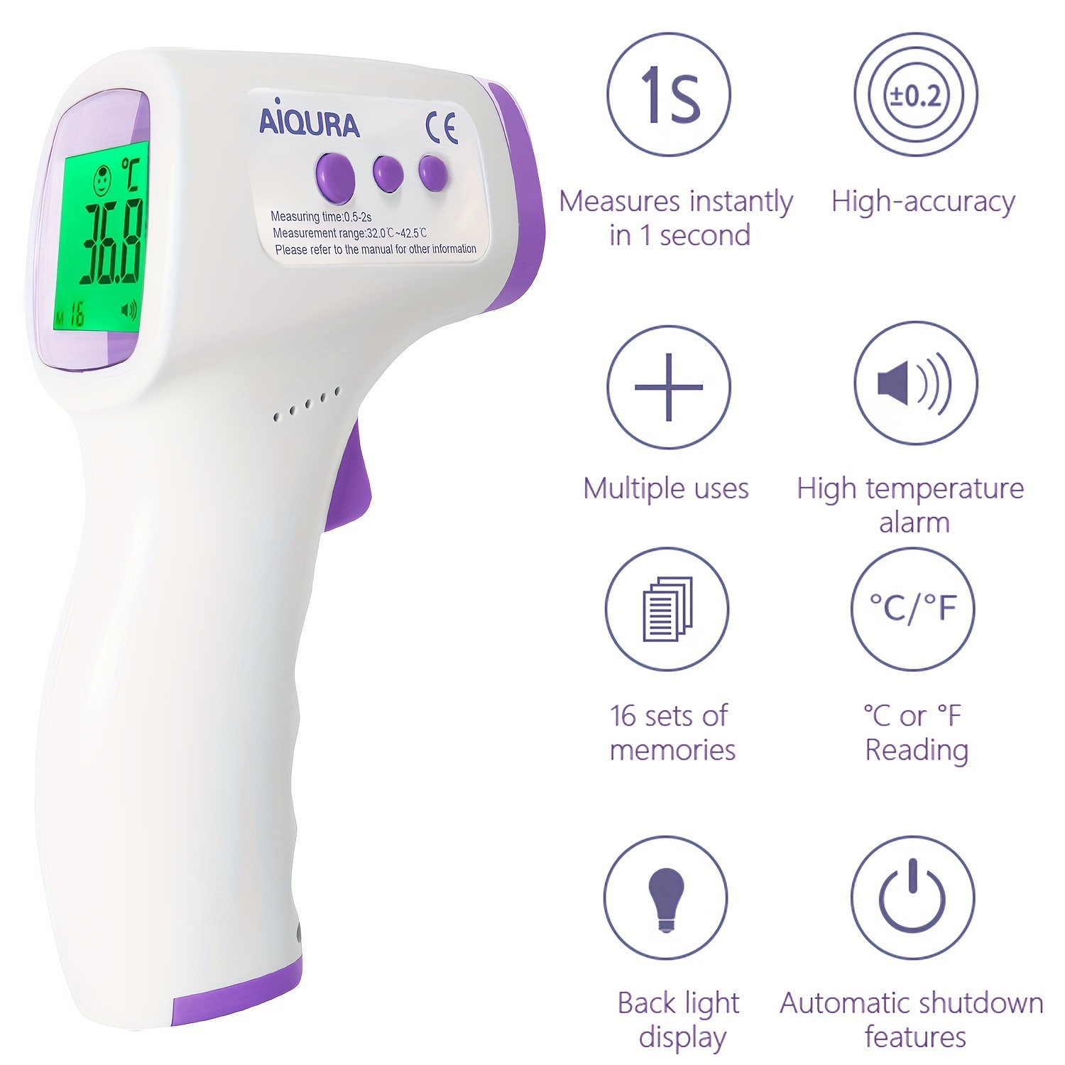 2 in 1 Digital Thermometer Instant Accuracy Fever Alarm No - Temu