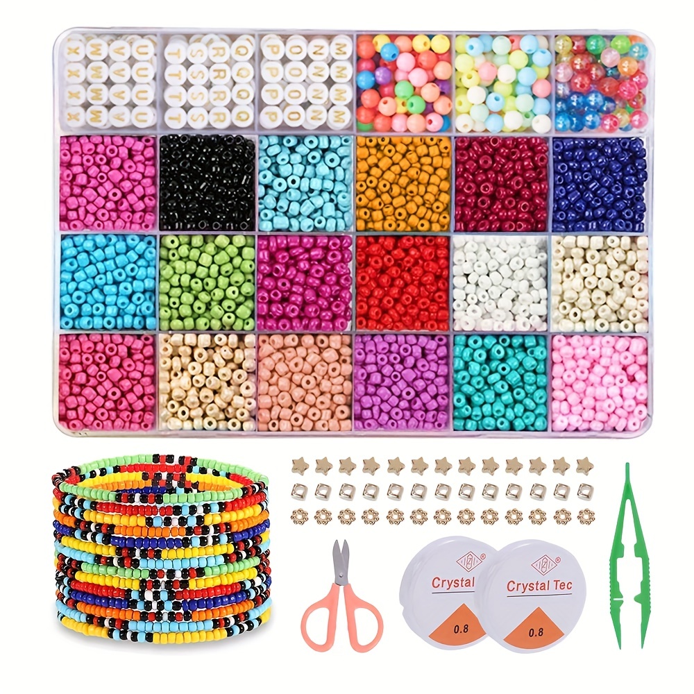 Seed Beads for Bracelets Colored Small Glass Beads for Bracelets Jewelry Making, Girl's