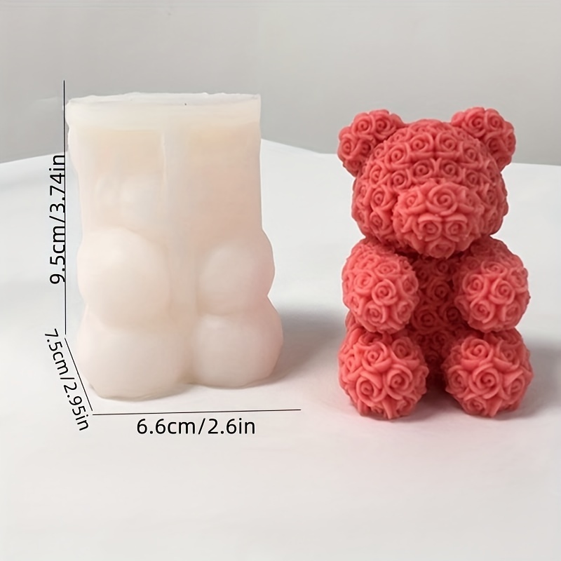 2 Pack Cute Bear Scented Candle Mold Bear Mold Silicone Mold for Candles  Home Decoration Silicone Mold for Resin Bear Resin Mold Cartoon Mold Clay
