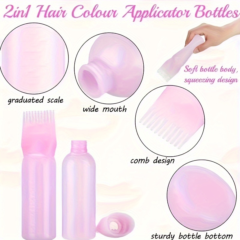 120ml Hair Oil Applicator Bottle Hairdressing Shampoo Bottle Refillable  Hair Dye Applicator Root Comb Applicator Bottles