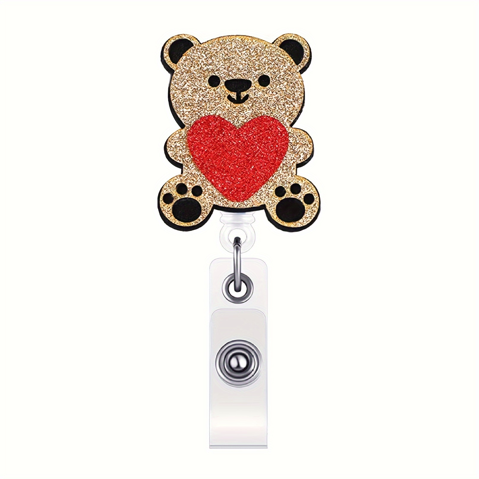 Valentine's Day Badge Reel Retractable Funny ID Holder Heart Name