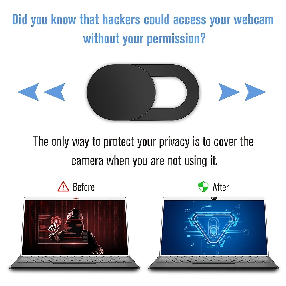3pcs rond noir - Cache de confidentialité coulissant pour caméra  d'ordinateur et mobile, protection de la vie