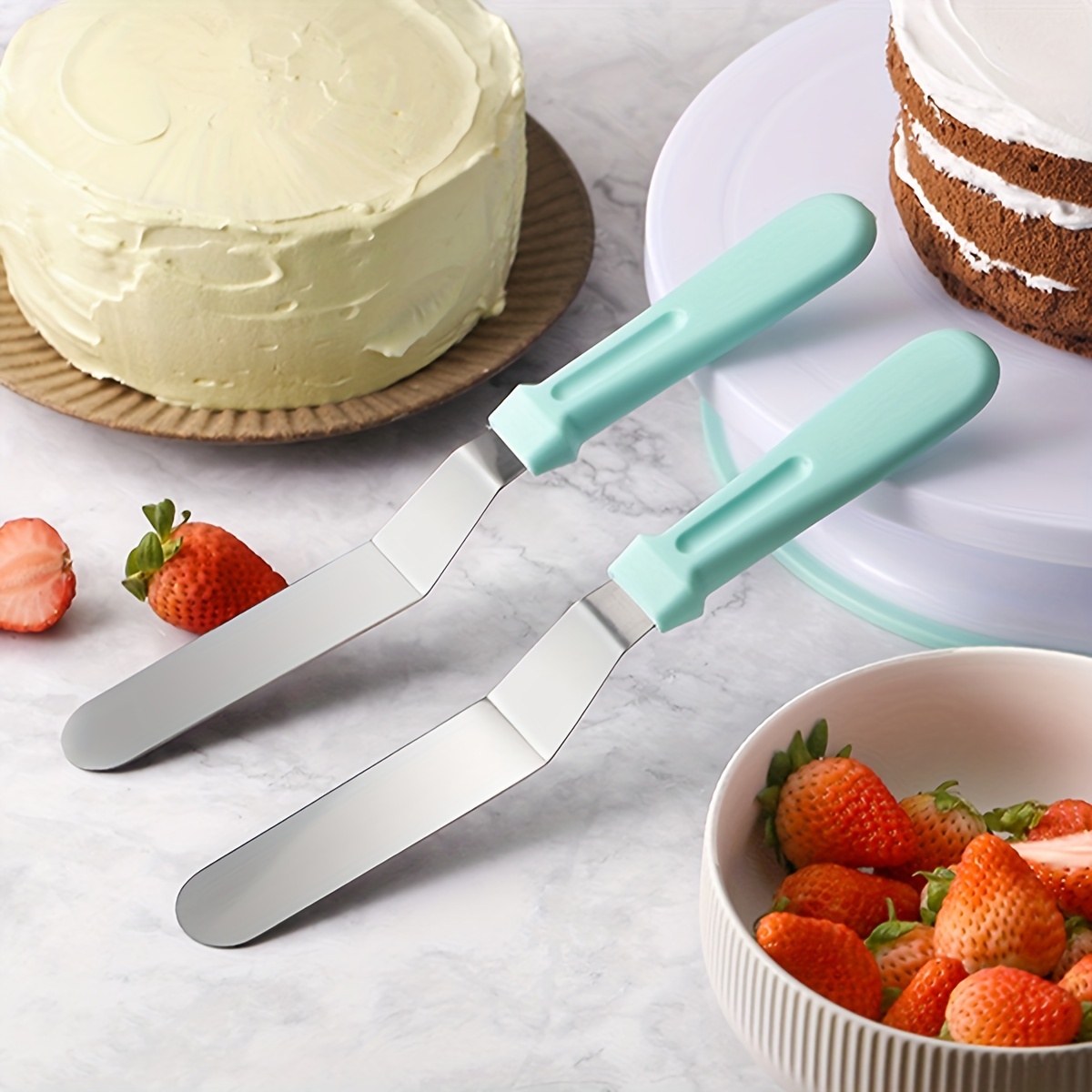 Icing Spatulas, Food Grade Cake Decorating Frosting Spatulas, Including  Cake Scraper, Stainless Steel Cake Angled Offset Spatulas, Baking Tools,  Kitchen Accessories - Temu