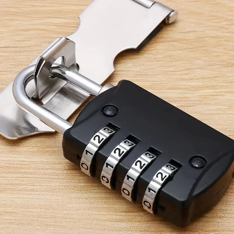 4-digit Combination Lock, Black Combination Padlock, Student