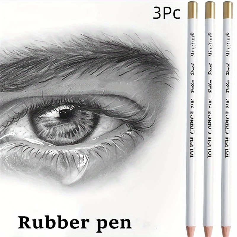 1/3pcs Creative Rubber Fountain Pen Eraser For Drawing Fountain Pen Shape Eraser School Art Stationery Supplies
