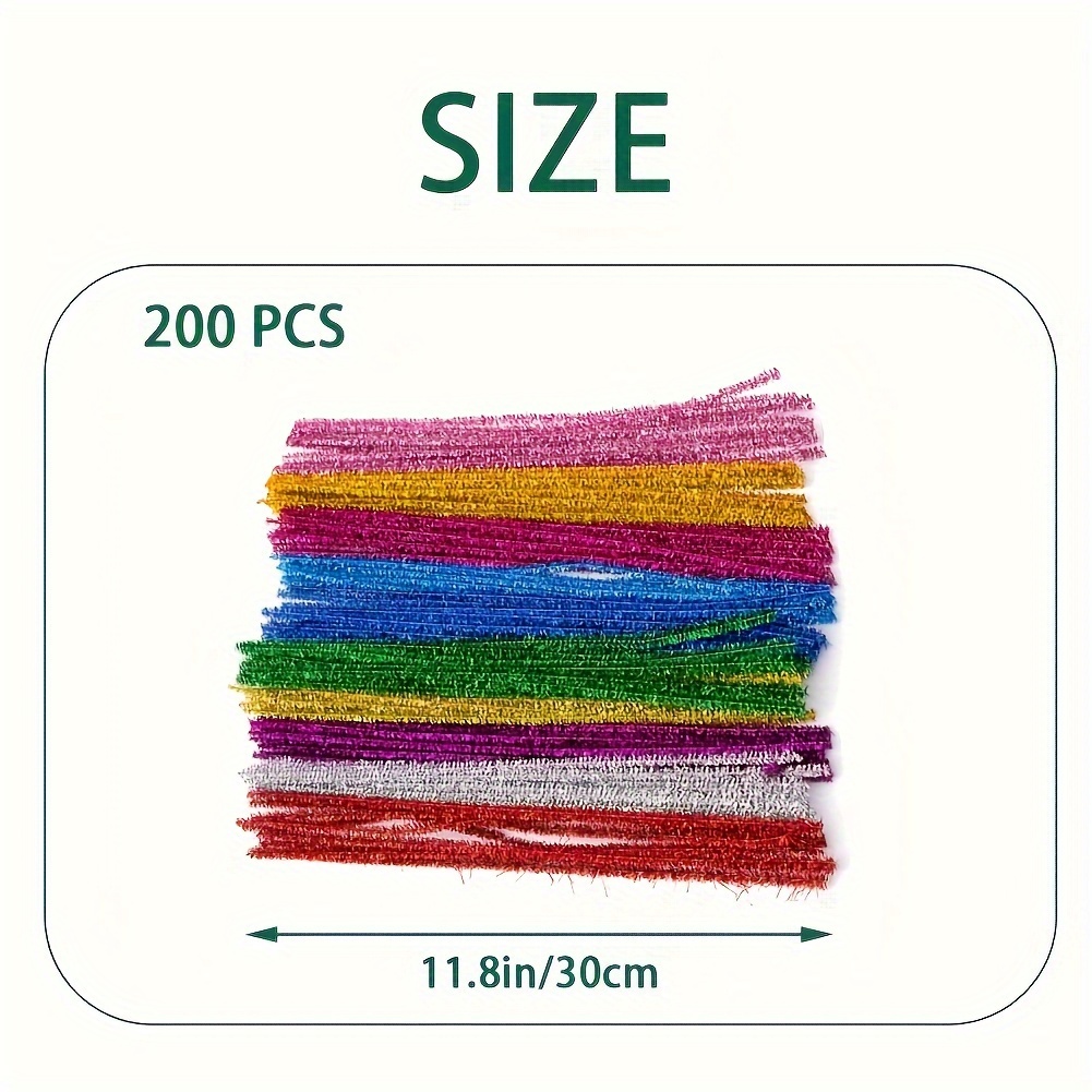 200Pcs Pipe Cleaners 30cm/12 inch Chenille Stems for DIY Art, Golden Yellow