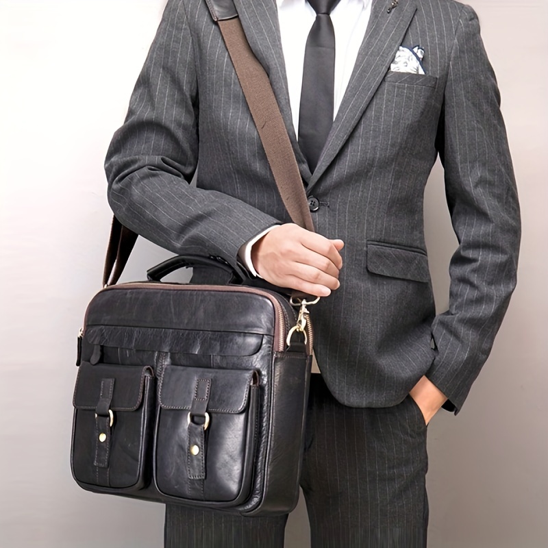 Men PU Shoulder Bag Horizontal Formal Business Luxury Messenger