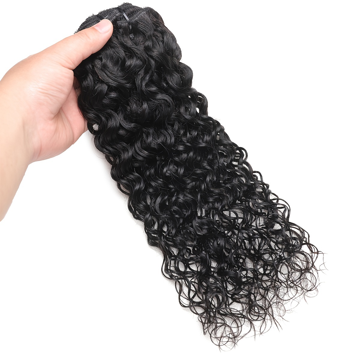 Water Wave Hair Extensions Clips In Human Hair Extensions - Temu