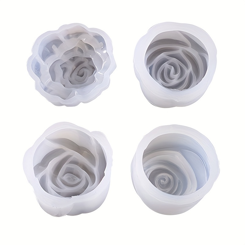  4 Pcs 3D Rose Flower Silicone Molds Valentine's Day