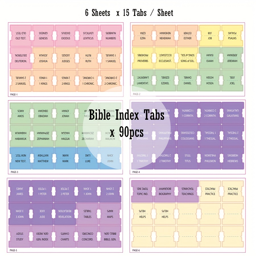 90 Tabs Bible Index Label Stickers Faith Stickers Bible - Temu