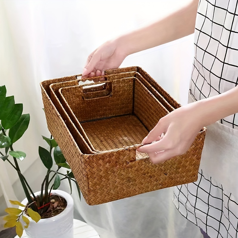 Handwoven Storage Bins Small Baskets For Organizing With Handle Decorative Storage  Baskets Dinner Baskets And Paper For Home - AliExpress